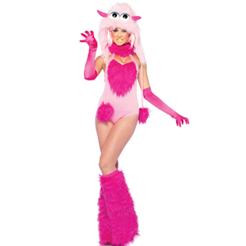 Furry Cotton Candy Teddy Monster Novelty Halloween Costume Halloween