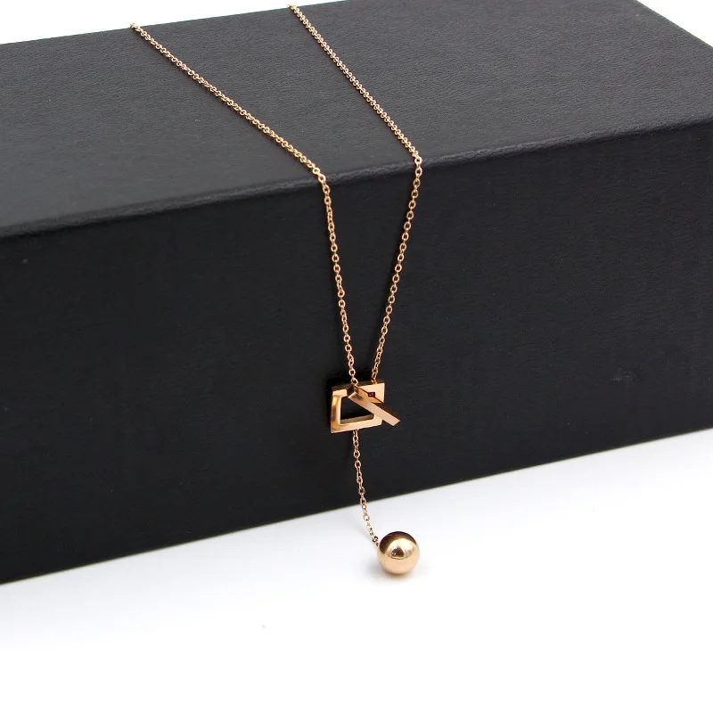 Martick, популярный товар, квадратная подвеска, ожерелье, цепочка, стальная подвеска, розовое золото, ожерелье для женщин, ювелирное изделие, P178