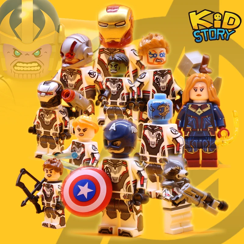 

Big Size Building Block Avengers Super Hero Thanos Hulk Iron Man Spiderman Hulk Antman Batman playmobil Toys For Children