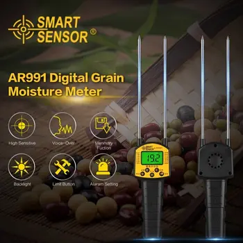 

Digital Grain Moisture Meter Hygrometer Use For Corn Wheat Rice Bean Peanut Grain Measurement Moisture Humidity Tester AR991