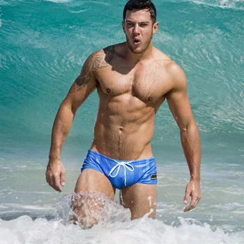

New Style 2019 Summer New Shiny Metal Colors Swimwear Men Swimsuit Swimming Trunks Boxer Shorts Board Shorts
