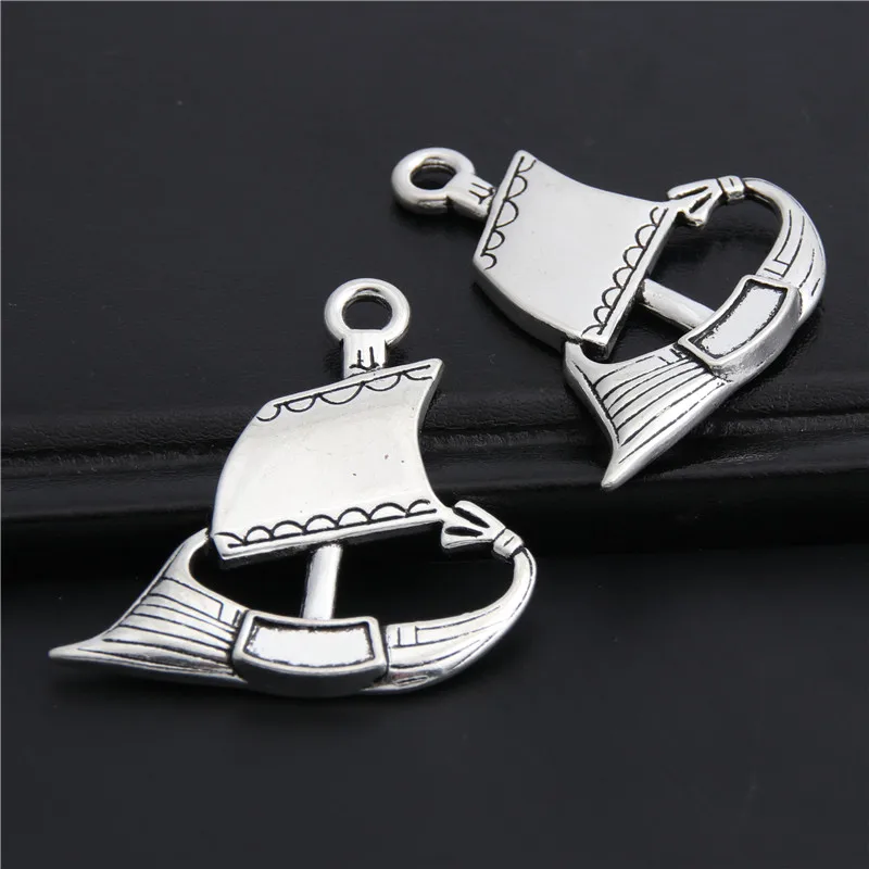 

3pcs Pendant Sailboat Boat Charm Pendants For Jewelry Making Antique Silver Sailboat Pendants A2976