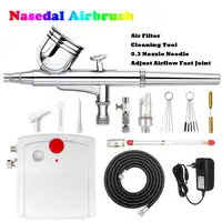 Nasedal Dual-Action Airbrush Kompressor Kit Spritzpistole Make-Up Auto Farbe Gun Nail art Lack Tattoo Modell Kuchen Auto malerei Werkzeug