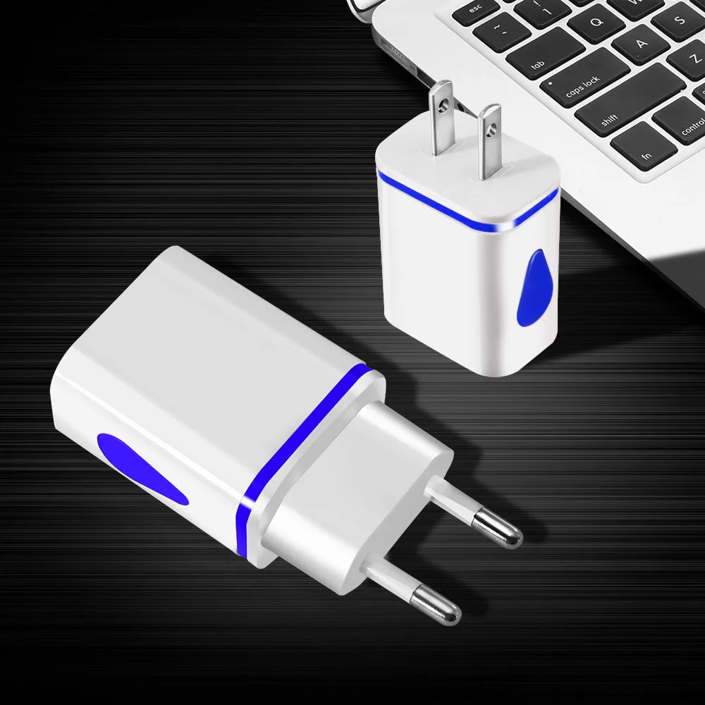 Зарядное устройство с 2 USB портами и светодиодной подсветильник кой 5 В А|wall