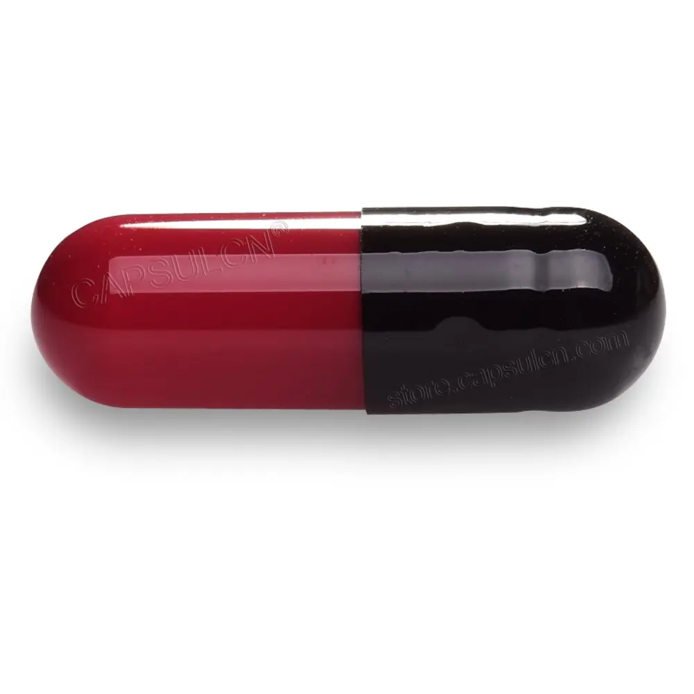 

Sale 5000 pcs/Carton Empty Joined (Size 0) Gelatin Capsules Black/Red For Capsule Filler Machine