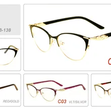 Женских очков кошачий глаз, оправа из нержавеющей стали, металлическая оправа Gafas 8086