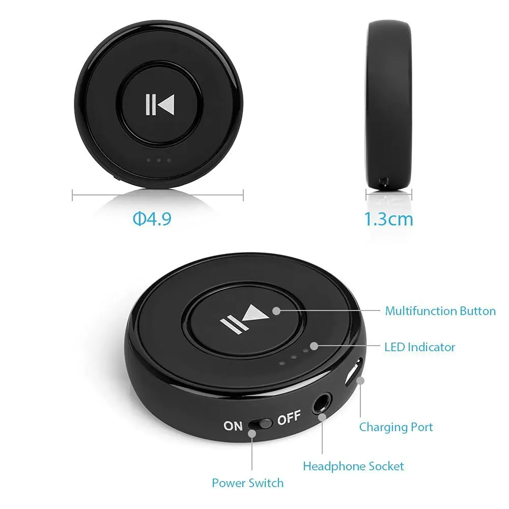 BESTEK Приемник Bluetooth Портативный Беспроводной Аудио Адаптер С 3.5 Мм AUX Вход Для