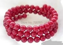 Xiuli 00418 Extensible 6mm ronda de cuentas de coral rojo Pulsera