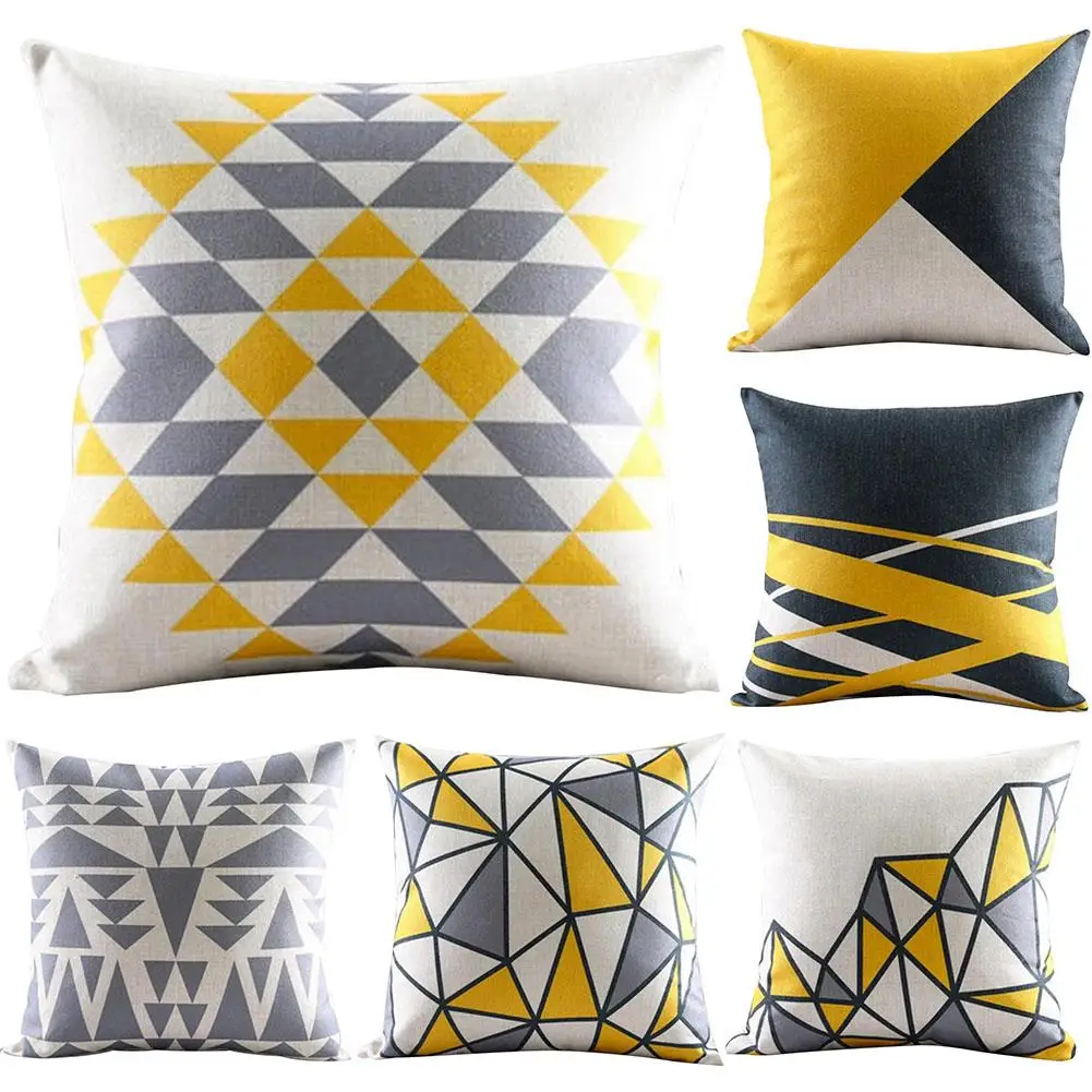 

40# Luxury Geometric Square Rectangle Linen Pillow Case Throw Cushion Cover Car Sofa Bed Pillowcase For Home Decor