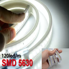 Hot Sale LED Strips 5630 Waterproof Kitchen Tiras Flexible Tape Light SMD 120led/m Line 220V Cold White