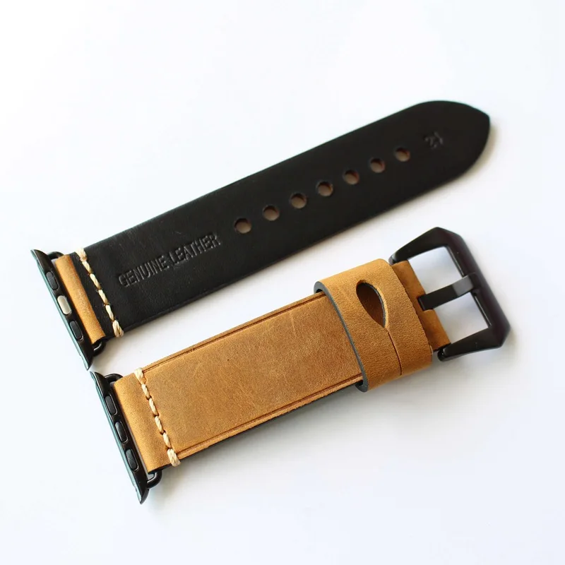 Ремешок Onthelevel из натуральной кожи Crazy для Apple Watch красный/серый/зеленый/коричневый