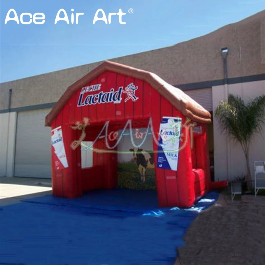 Customized full red inflatable stall station,farm vendor space