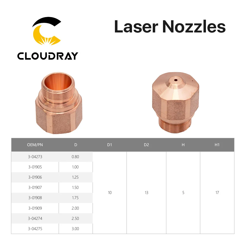 Cloudray лазерной насадки Слои Dia.28mm Калибр 1,0-3,0 для OEM Bystronic волокно лазерной резки голову 10 шт./лот