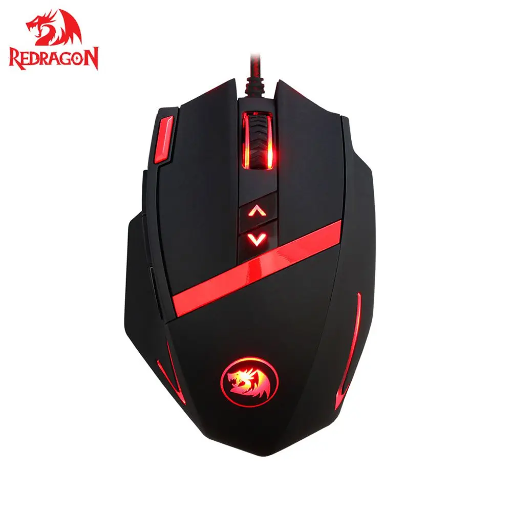 Redragon M801 Mammoth 16400 dpi программируемые кнопки лазерная игровая мышь Эргономичный дизайн для ПК компьютера настольного геймера