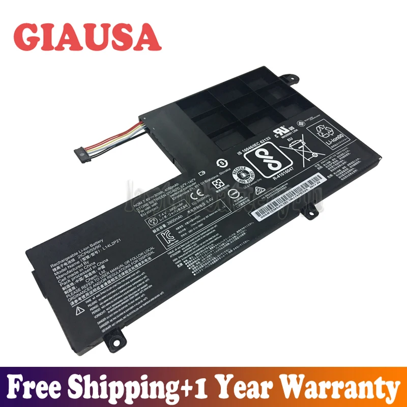 Giausa Новый 7 4 V 30Wh 4050 мА/ч L14L2P21 Батарея для lenovo S41-70 S41-70AM L14M2P21 2ICP6/54/90 серия |