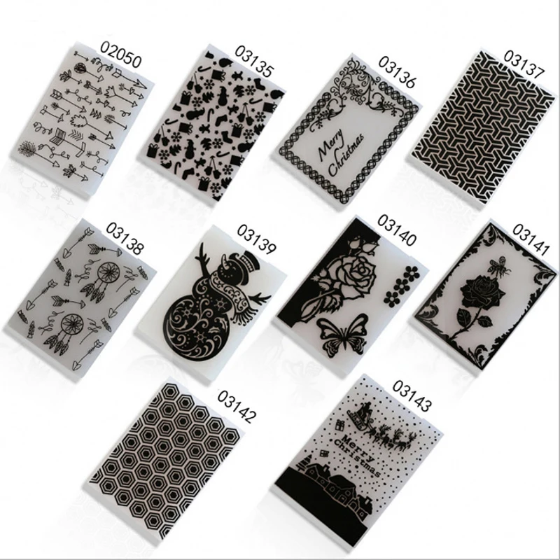 

Plastic Embossing Folder Stencils DIY Template Paper Card Fondant Cake Scrapbooking Craft Card Making Wedding Decoration