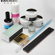 Professional Nail Art Acrylic Powder Pen Brush File Liquid Primer Gel Buffer Forms Kits Set DIY Decoration Tools Free Shipping