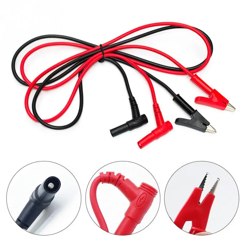 

2 Pcs Alligator Clips Electrical DIY Test Leads Alligator Double-ended Crocodile Clip Roach Test Jumper Cable For Multimeter