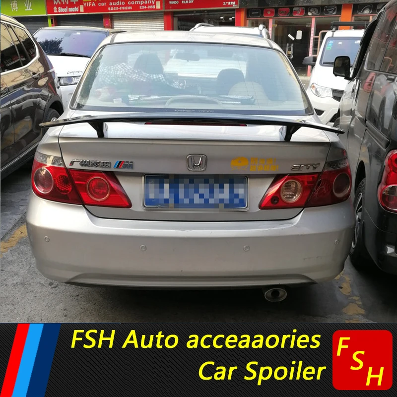For Honda City Spoiler ABS Material Car Rear Wing unpaint Color Rear