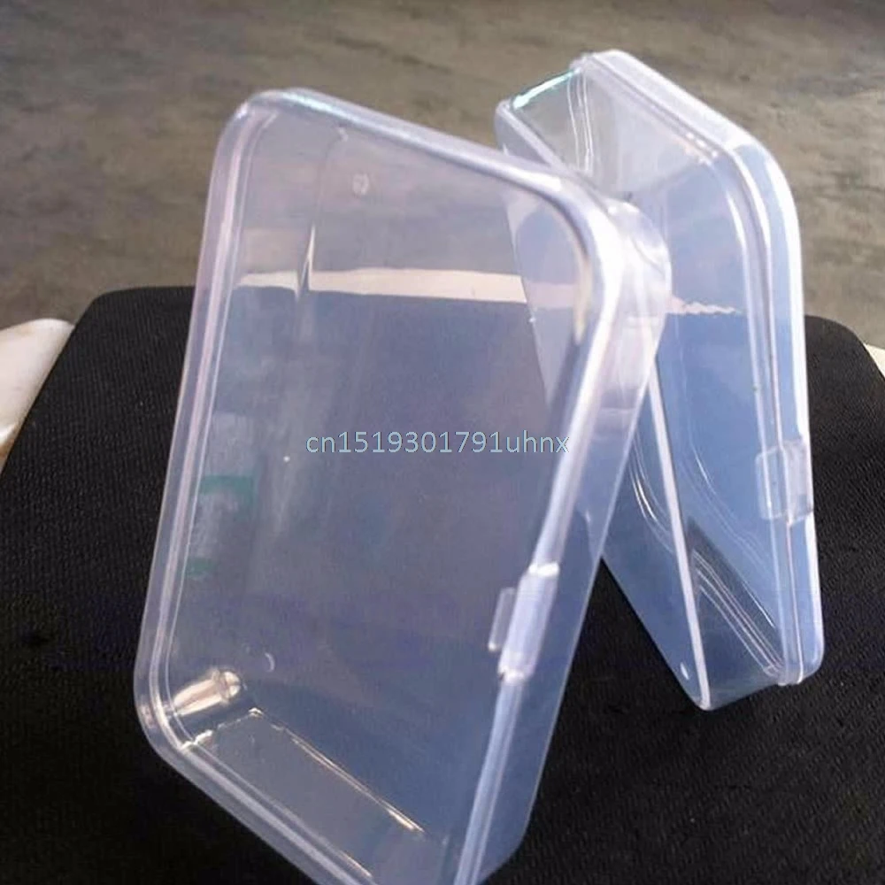 2 шт прозрачная пластиковая прозрачная коробка для хранения с крышкой Коллекция ювелирных изделий Контейнер Чехол
