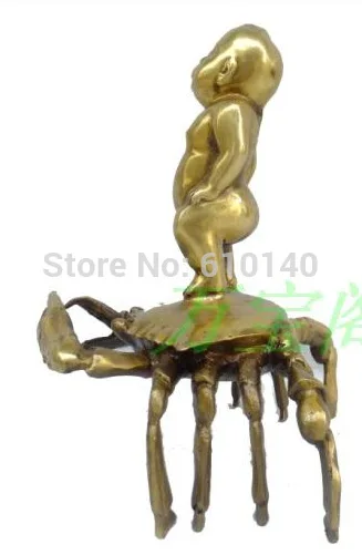 

Fengshui copper handicrafts ornaments Lucky Boy talents booming copper Boy