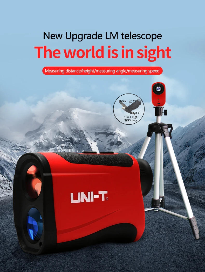 UNI-T лазерный дальномер для гольфа LM800 лазерный дальномер телескоп измеритель расстояния угол высоты