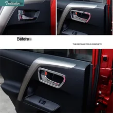 Tonlinker 4 шт. DIY стайлинга автомобилей АБС хромированная внутренняя ручка двери легкий корпус для TOYOTA RAV4 Запчасти Аксессуары