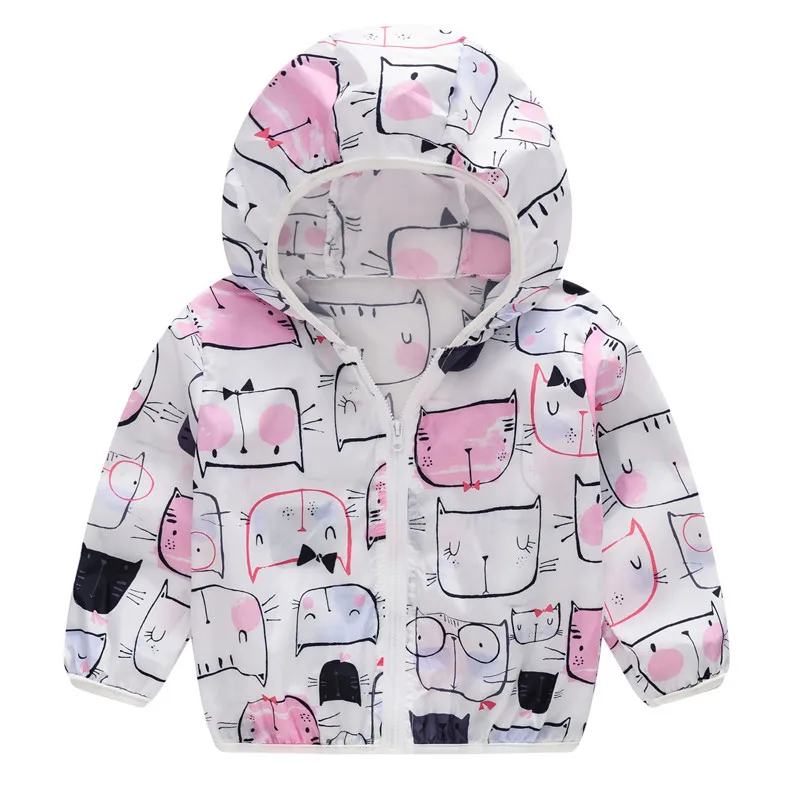 Summer Sun-Protection Children Clothing Anti-UV Breathable Boys Girls Thin Jackets Hooded Printed Baby Outfits For 2-7 Years Old Summer Sun-Protection Children Clothing Anti-UV Breathable Boys Girls Thin Jackets Hooded Printed Baby Outfits For 2-7 Years Old