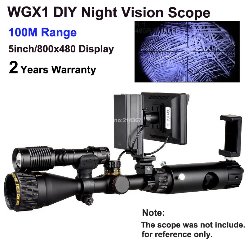 

WGX1 100M Night Vision Lens DIY Digital Night Vision Scope 800x480 display Night Vision Riflescope Optical Night Hunter NV Scope