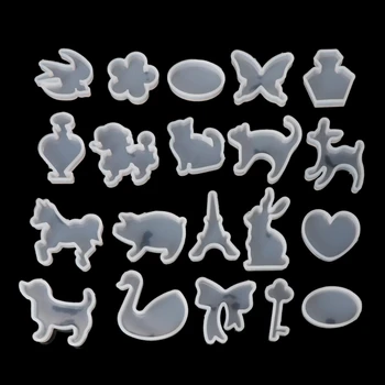 

19Pcs Silicone Mold DIY Animal Pendant Necklace Jewelry Mould Resin Craft Tool DIY Mould Accessoried W77