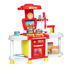 Комплект кухонных игрушек, детские игрушки для игрушечной кухни, набор игрушечной посуды для малышей со светом и звуком, красные детские подарки для ролевых игр