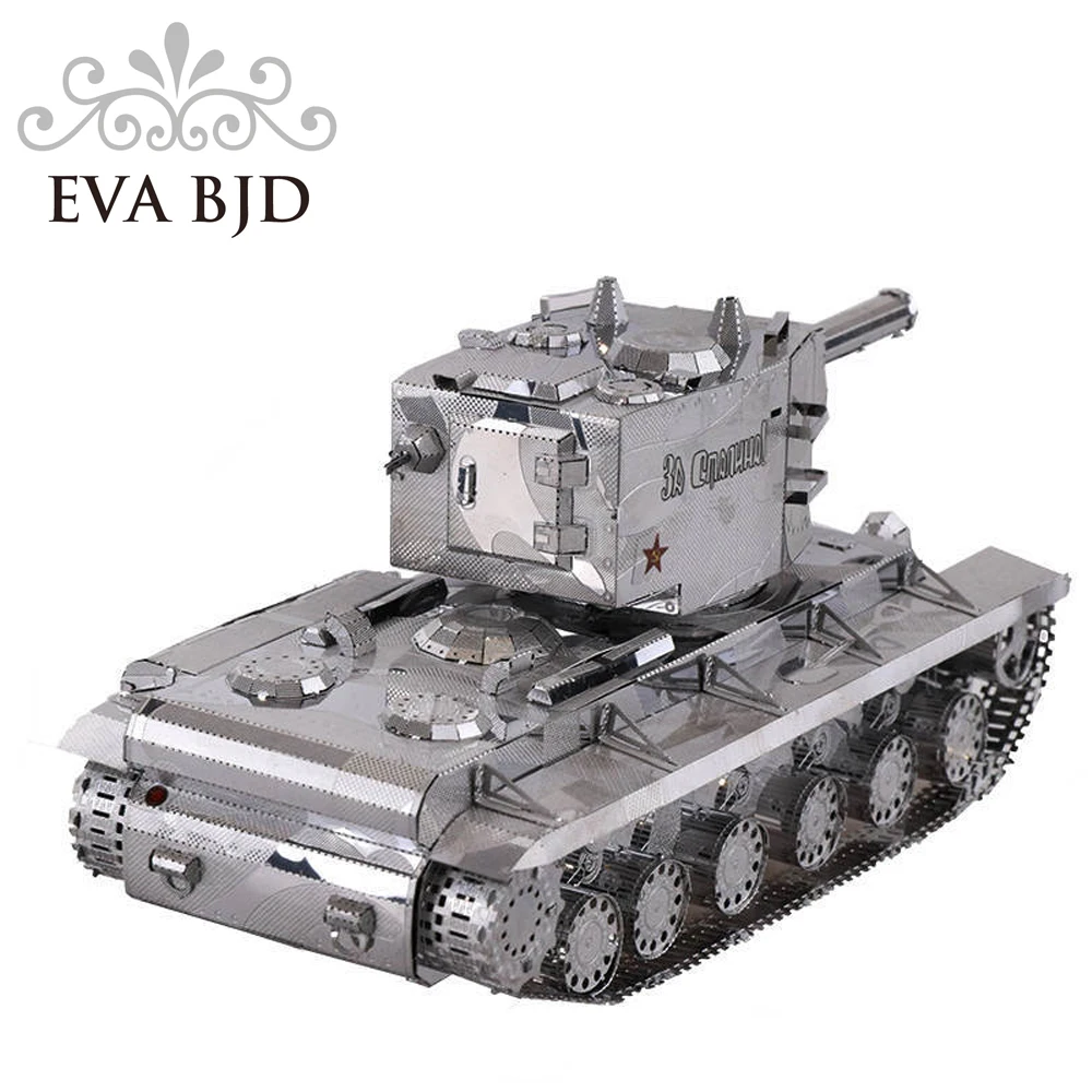 

3D Metal Model tanks kit DIY Puzzle Toy Military Soviet heavy KV-2 Laser Cut Assemble Jigsaw Gift For Boy Audit C0001