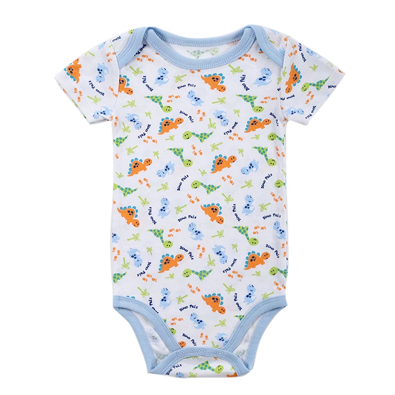 3 PcsLot BABY BODYSUITS Printed Pattern Baby Clothes Short Sleeves Summer Baby Clothing for Girl Boy Baby Pajamas (5)