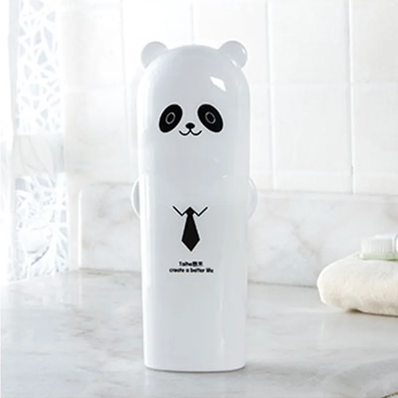 Милые практичные бытовые полотенца зубные щетки держатель для ребенка на открытом воздухе путешествия Туризм Кемпинг зубная щетка чехол для хранения - Цвет: white panda