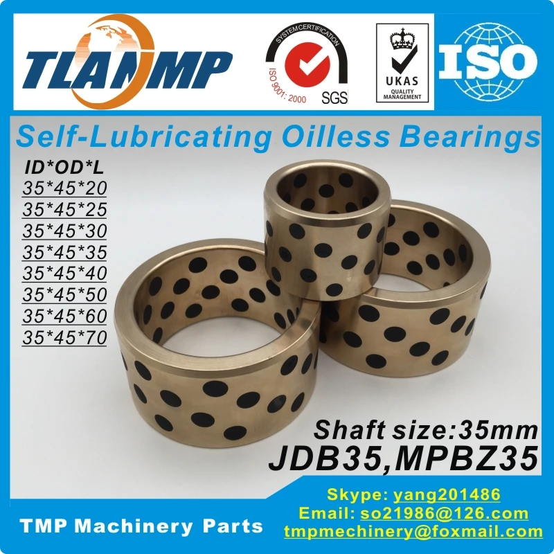 

JDB3520/3525/3530/3535/3540/3550/3560 Graphite Copper Bushings Bearings , MPBZ35-20/25/30/35/40/50/60/70 Oil Free Bushings