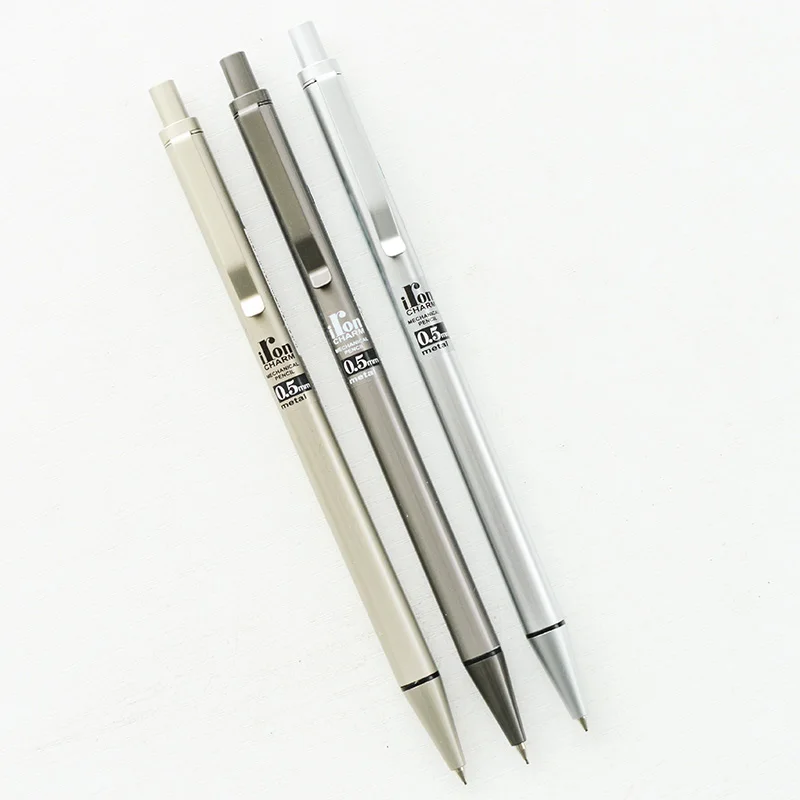 

0.5 / 0.7mm Iron Metal Mechanical Pencil Press Automatic Pencils Stationery Supplies For Student Writing Drawing Office School