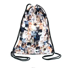 Новинка животных рюкзак мешок с кулиской унисекс полиэстер сумка-мешок на шнурке женский рюкзак worek plecak