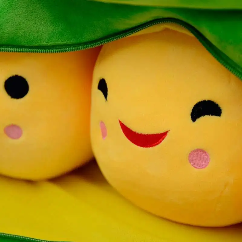 1pc Pea pod plush toy cute bean pea shape sleeping pillow creative holiday gift can be cleaned disassembled filled plant doll
