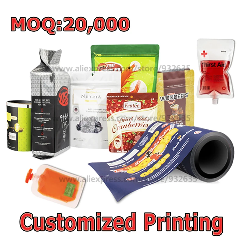 

Custom Zipper Bag Customized With Own Logo Printing Bag Packaging Gift Pouch MOQ : 20,000 Pcs, special Custom-made Your Design