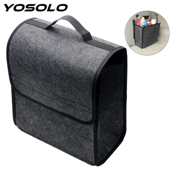 YOSOLO 자동차 수납 가방, 트렁크 정리함 박스, 접이식 자동차 후면 수납 파우치, 깔끔한 시트 백, 자동차 스타일링 액세서리