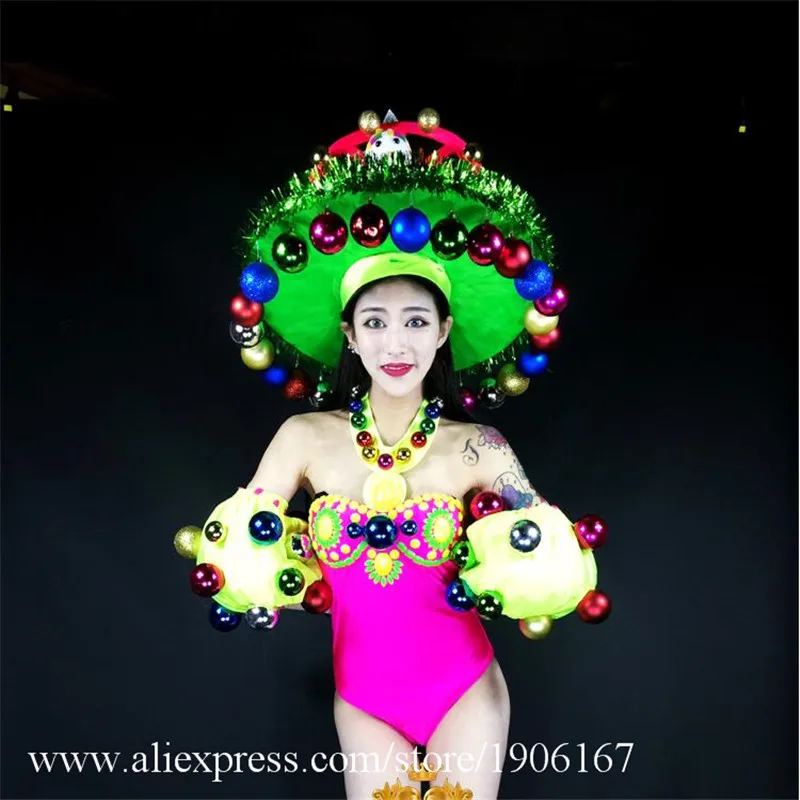 Nightclub DS Christmas colorful fluorescent GOGO Christmas costume dance team atmosphere show costumes04