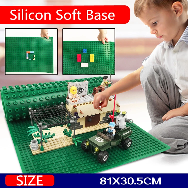 

Soft Base Plate Dual Sides 81*30.5cm Compatible Small Large particles Baseplate High Quality Building Blocks Bricks Toys