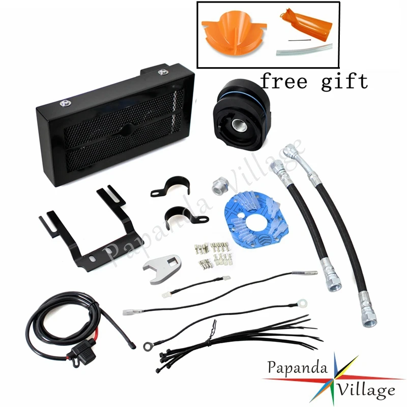 

Papanda Black Motorcycles Reefer Oil Cooler Fan Motorbike Cooling System for Harley Softail 2001-2007