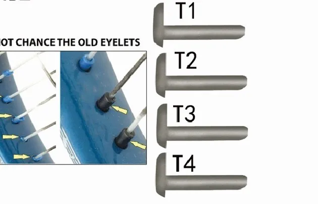 

Tennis Squash racket racquet- Grommets - Eyelets, Grooved 3.4 /3.7 /4.0 /4.3mm length 13mm