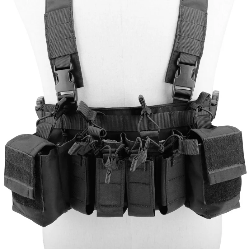 

Easy Chest Rig Vest Adjustable Tactical Hunting Combat Recon Vest with Magazine Pouch Airsoft Hunting Paintball Vest