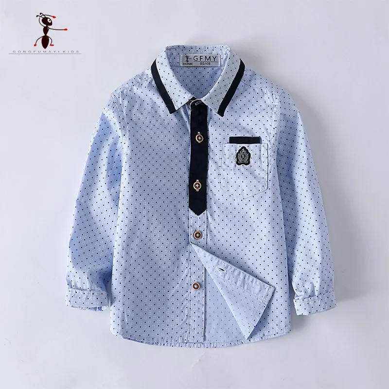 Kung Fu Ant School Uniforms Turn-down Collar Blue White Pockets Shirts Cotton Formal Boys Polka Dot Classic for Kids 2929 цена Kung Fu Ant School Uniforms Turn-down Collar Blue White Pockets Shirts Cotton Formal Boys Polka Dot Classic for Kids 2929 цены онлайн