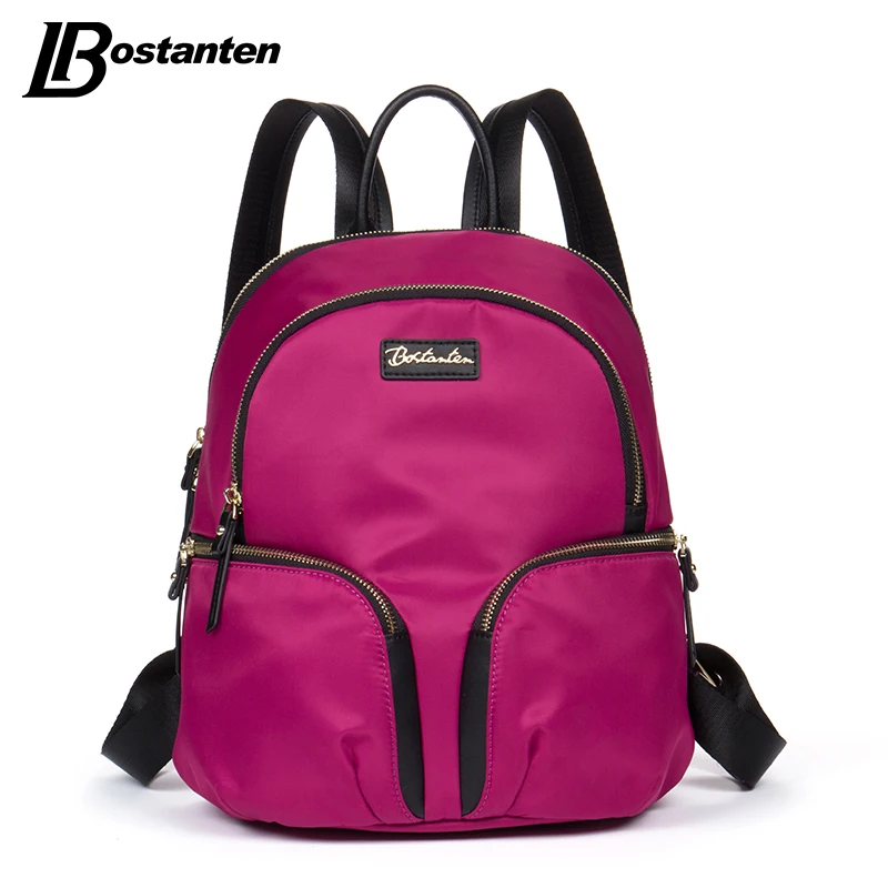 

Bostanten Womens Backpack Nylon Fashion Zipper Pockets Shoulder Bag Small Backpack School Bags For Teenager Girl Bag mochila