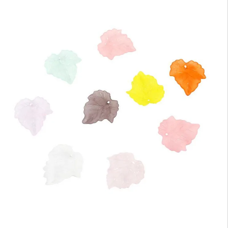 

50pcs/lot new plastic flower leaves beads charms for diy necklace findings earrings pendant jewelry making accessories material