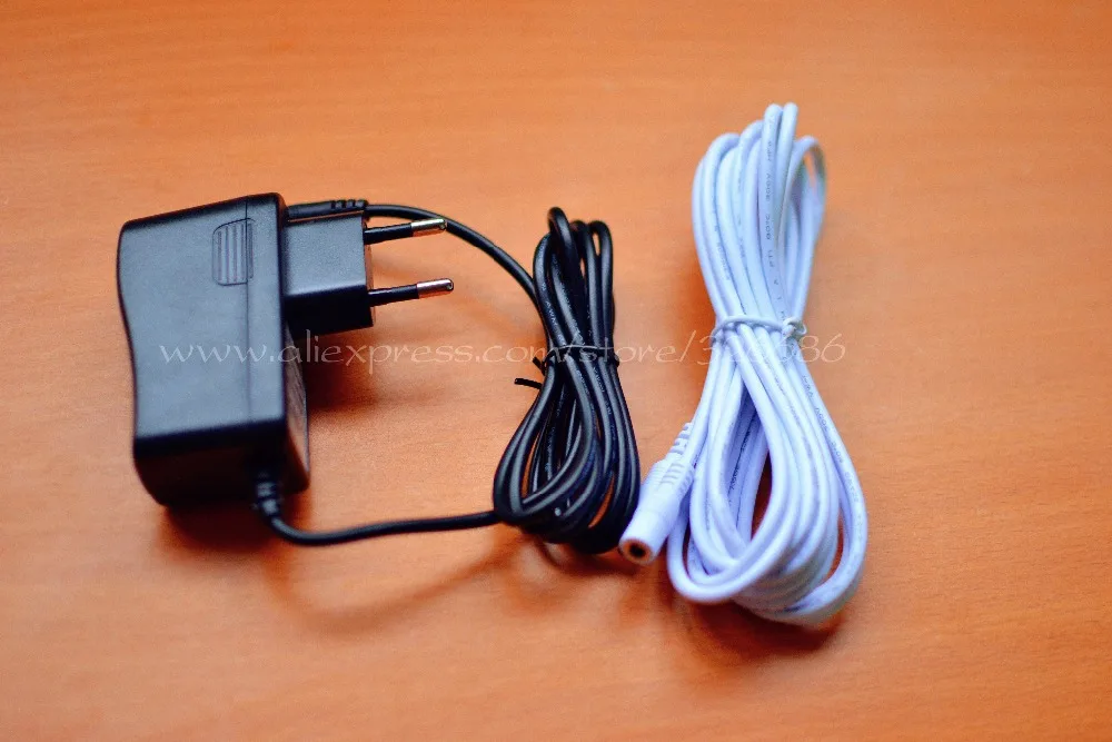 1.2M Power adapter+3M Extension cable for IP Camera Power Supply