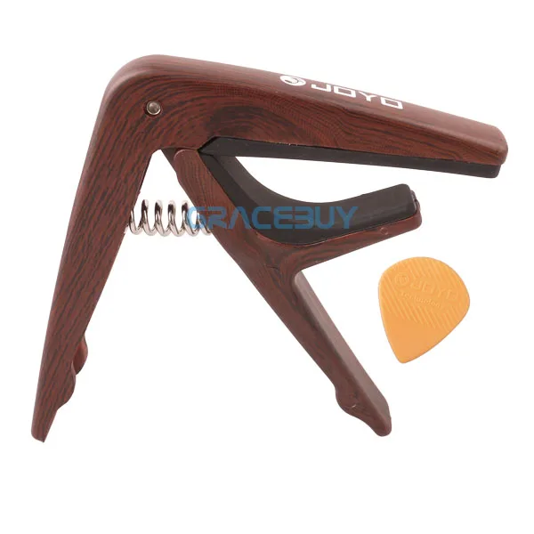 Joyo Clamp On Neck Guitar Capo Wood Brown Strong Spring Opener Capo For Acoustic Electric Guitar